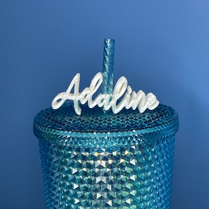 Personalized Cursive Name Straw Topper - Straw Accessories - Custom Tumbler Tags - Party Favor - Straw Buddy - Tumbler Accessories