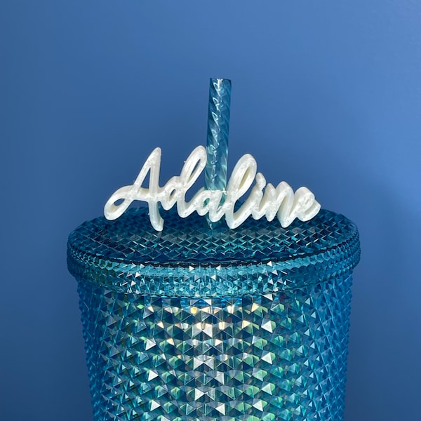 Custom Cursive Name Straw Topper | Straw Buddy | Birthday Party | Baby Shower