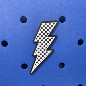 Checkered Lightning Bolt Bogg Bag Charm, Bogg Bag Accessories, Bogg Bag Charms, Bogg Bag, Simply Southern Bag Charms