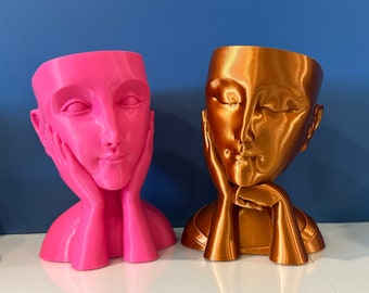 Face Planter Flowerpot, Bust Vase, Head Vase Planter, Pots for Plants,