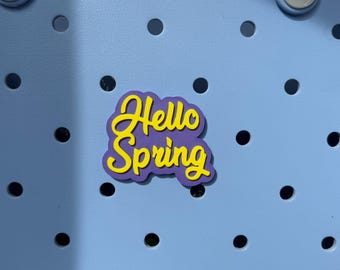 Hello Spring Bogg Bag Charm, Bogg Bag Accessories, Bogg Bag Charms, Bogg Bag, Simply Southern Bag Charms