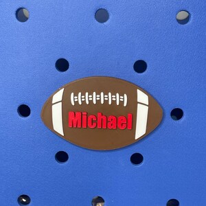 Personalized Football Bogg Bag Charms, Football Bogg Bag Accessories,  Bogg Bag Charms, Bogg Bag, Sports Charms