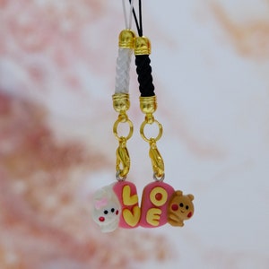 Mini 3D Couple Charm | Cute Accessory | Special Keychain | Pendant Charm | Metal Charm | Bunny Bear Gift {kawaiipeachclub}
