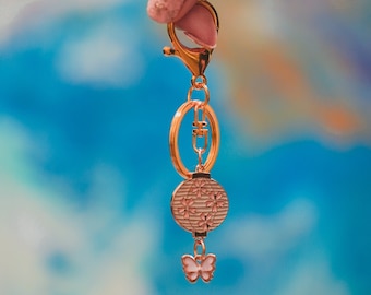 Sakura Lantern Butterfly Keychain | Cute Japanese Keychain | Custom Keychain | Sakura Flower Keychain | Sakura Charm Gift {kawaiipeachclub}