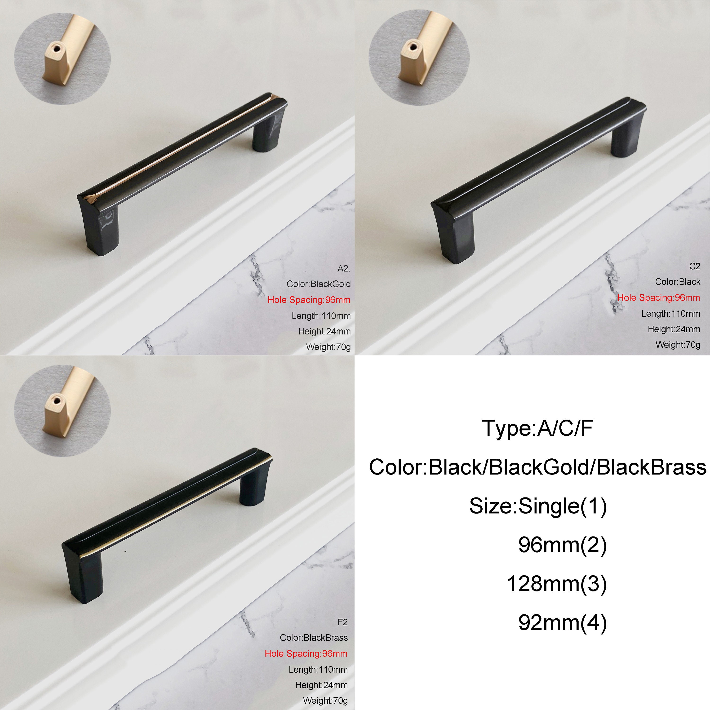 Zinklegierung schwarz Beige Tür Griffe Schrank Griffe Kommode | Etsy