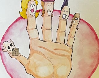 Watercolor & Ink - 18x24 - Finger Puppets
