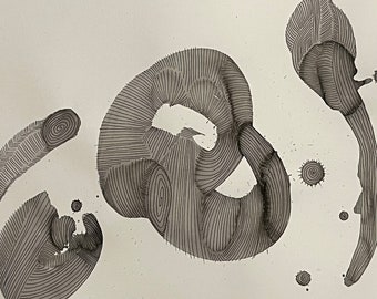 Watercolor and Ink - 18x24 - Aleatoric Anomaly 1
