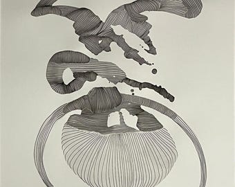 Watercolor and Ink - 18x24 - Aleatoric Anomaly 3