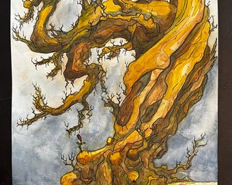 Acuarela y tinta - 11x15 - Incluso ahora, la esperanza persiste