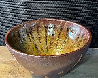 Pottery - Stoneware Ceramic Bowl - Brown and Green