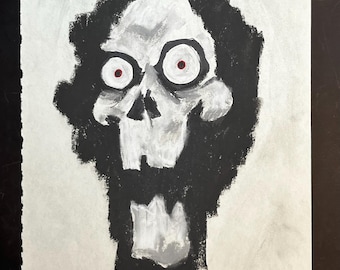 Carboncillo y tinta - 11x14 - Pequeño monstruo amigable