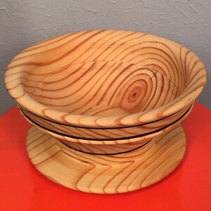 Vertical Stacked Wooden Bowl with Rim