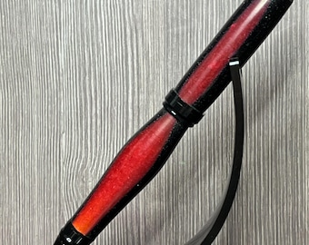 Pluma estilo cigarro Executive Twist - Acrílico - "Viuda Negra" con detalles en negro
