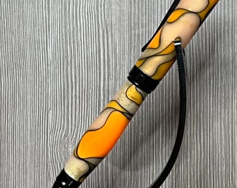 Bolígrafo Executive Twist estilo cigarro - Acrílico - "Creamsicle" con detalles en negro