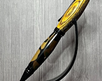 Executive Twist Cigar Style Pen - Mixed Materials - "Commando" with Black Trim
