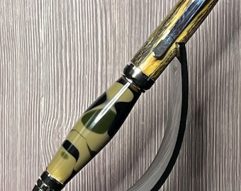 Pluma estilográfica Executive Twist Cigar Style - Materiales mixtos - "Commando" con detalles en platino