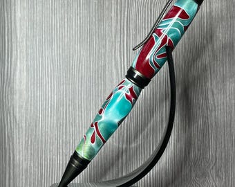 Pluma estilo cigarro Executive Twist - Acrílico - "Kabuki" con detalles en color gris plomo