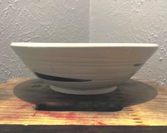 Pottery - Stoneware Ceramic Bowl - Gray and Blue