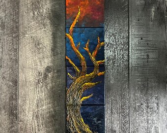 Oil Painting on 4 Canvases - 6x24 Overall - Seasons of Change