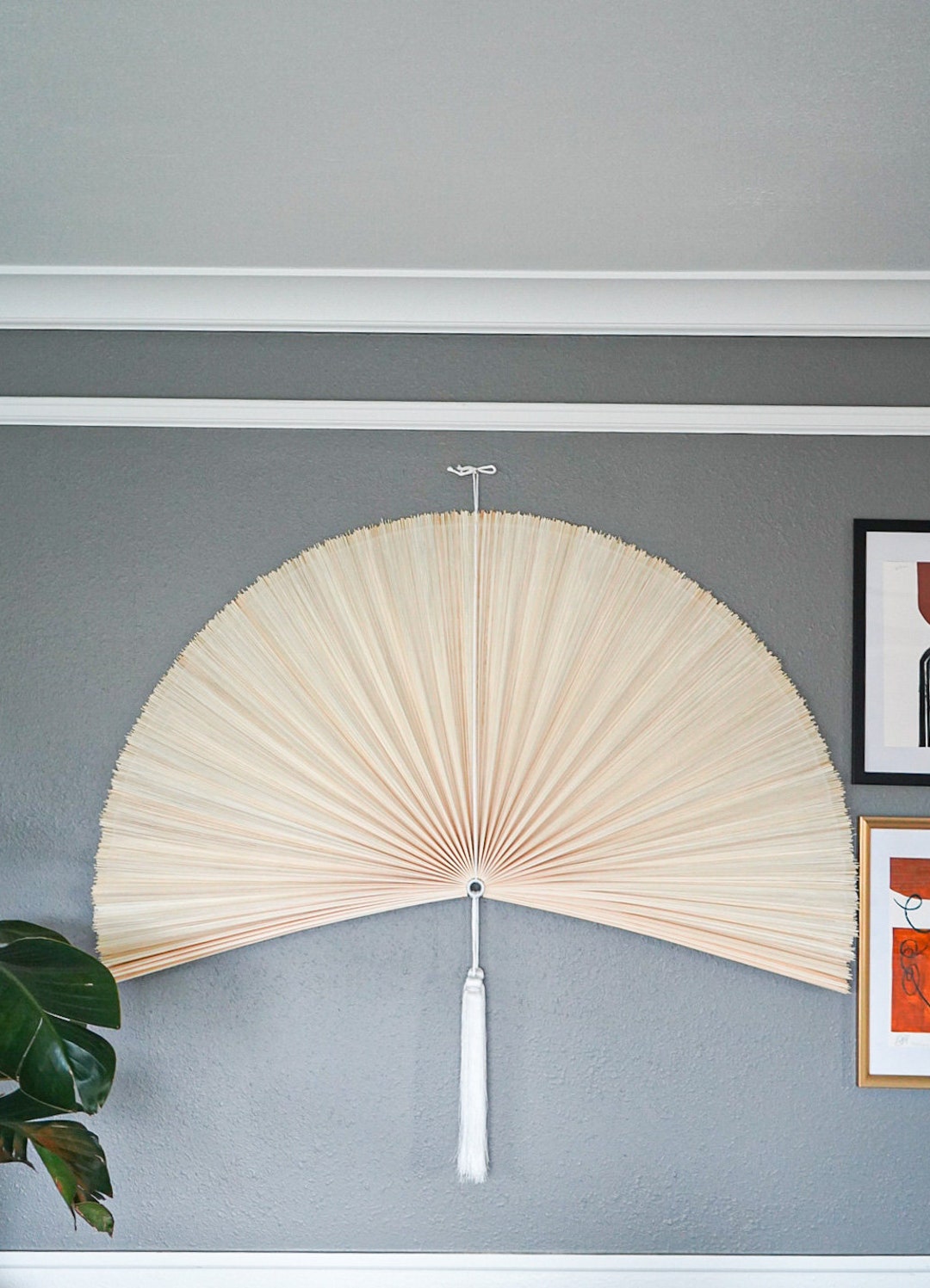 Bamboo Fan Hanging Wall Decor Boho Home Decor Bamboo Wall Fan Etsy