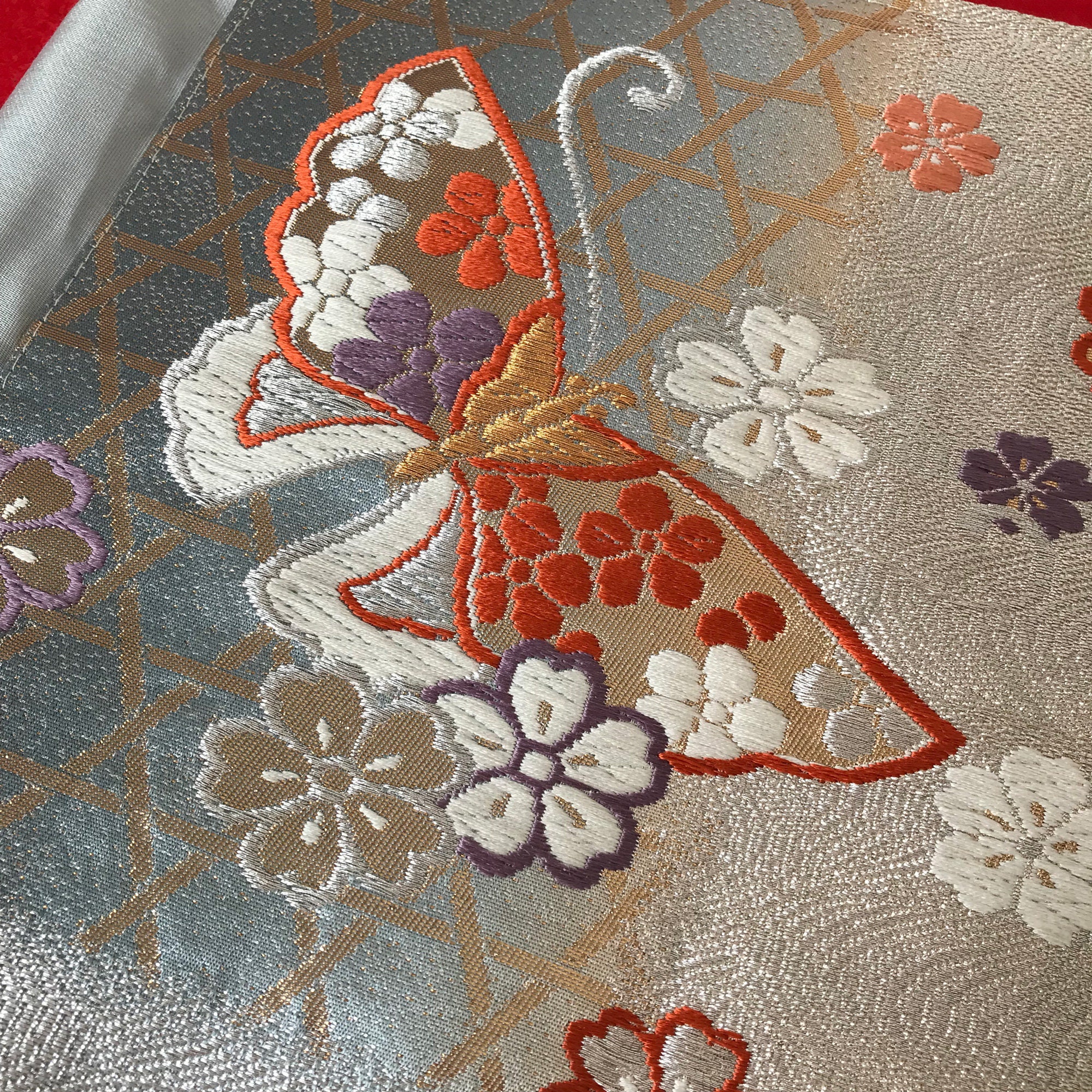 Japanese Kimono Tote Bag, Obi Bag, 100% Pure Silk, Beautiful Embroidery ...