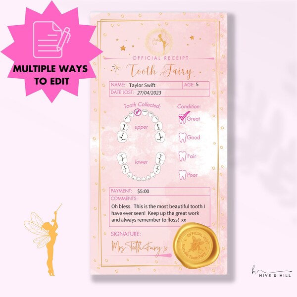 Tooth Fairy Letters Etsy