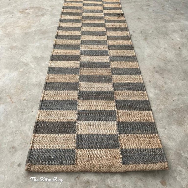 Kilim Runner, Natural Jute Hemp Runner Rug, Custom Jute Hemp Runner-Jute Stair Runner, Jute Kilim Runner, 2x20-2.5x22 Hemp Jute Kilim Runner