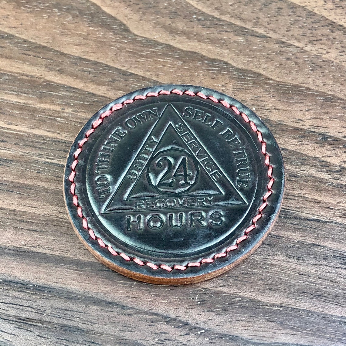 Leather Sobriety Chip Etsy