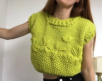 Chunky Knit Crop Top Pattern: Beginner Friendly Jumper (PDF Pattern)