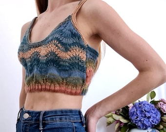Knitted Bralette Pattern: Chevron Stripe Knit Top (PDF Pattern)