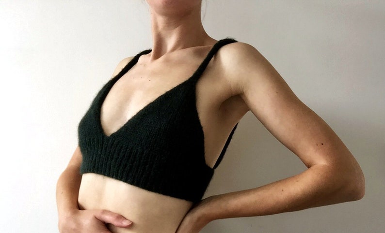 Knit Bralette Pattern, Beginner Knitting Pattern, Knit Bra Pattern, Bra Knitting Pattern, Summer Knitting Project, Knit Crop Top Download