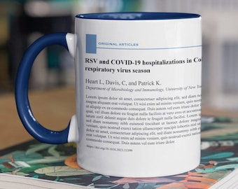 Mug de publication bleu comme cadeau de doctorat pour un étudiant diplômé