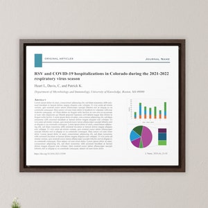Custom Publication Canvas Print for PhD gift