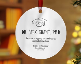 Adorno navideño de doctorado como regalo de graduación para maestrías, doctorados y doctorados.