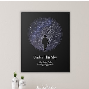 Star Map for college graduation or PhD graduation gift
