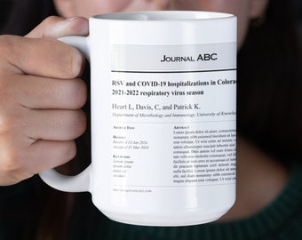 Custom publication mug for PhD scientist