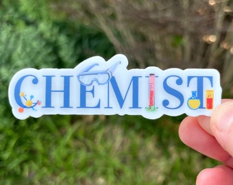 Chemistry sticker, colorful science sticker for laptop and water bottle