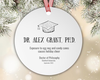 Adorno navideño de doctorado como regalo de graduación para maestrías, doctorados y doctorados.