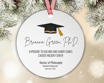 Adorno navideño de doctorado como regalo de graduación para maestrías, doctorados y doctorados.