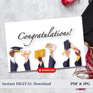 Tarjeta de graduación digital de descarga para regalo de posgrado