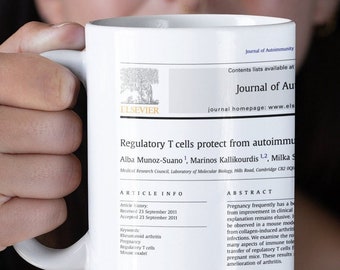 Custom publication mug for PhD scientist