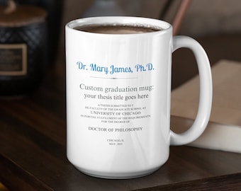 PhD graduation mug as gift for grad student