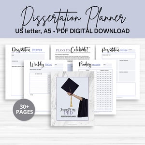 Dissertation planner, thesis planner, for PhD, EdD, masters, undergraduate degree