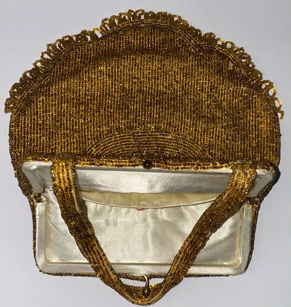 Vintage Gold Sequin Beaded Bag - image 4