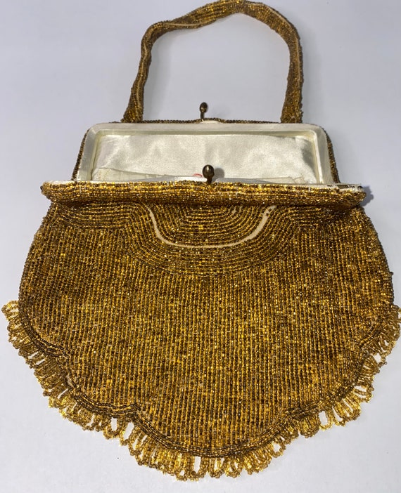 Vintage Gold Sequin Beaded Bag - image 5