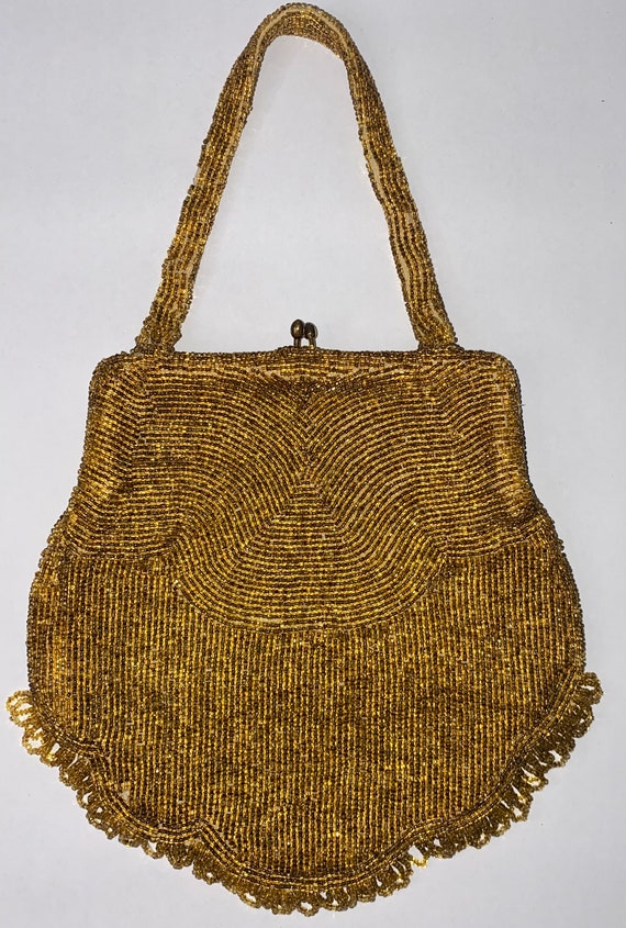 Vintage Gold Sequin Beaded Bag - image 3