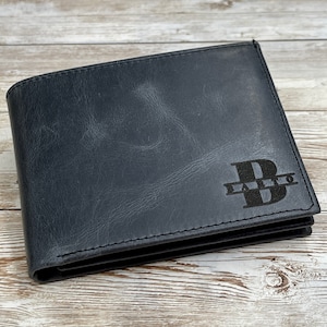 Personalisierte Ledergeldbörse für Ihn - Einzigartiges Geschenk für den Vatertag oder den Bräutigam