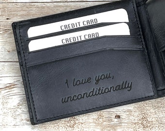 Valentine Gift For Him l Custom Leather Wallet l Anniversary Gift for Him Personalized Mens Leather Wallet l Groomsmen Wallet Gift for Him