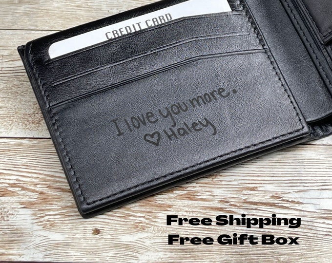 Cartera personalizada, cartera para hombre, cartera grabada, cartera para padrinos de boda, cartera de cuero, cartera personalizada, regalo para novio, regalo para el Día del Padre