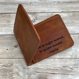 Billetera de escritura a mano / Billetera personalizada para hombres / Billetera de cuero para hombres personalizada / Billetera con logotipo de hombre grabada / Billetera monogramada
